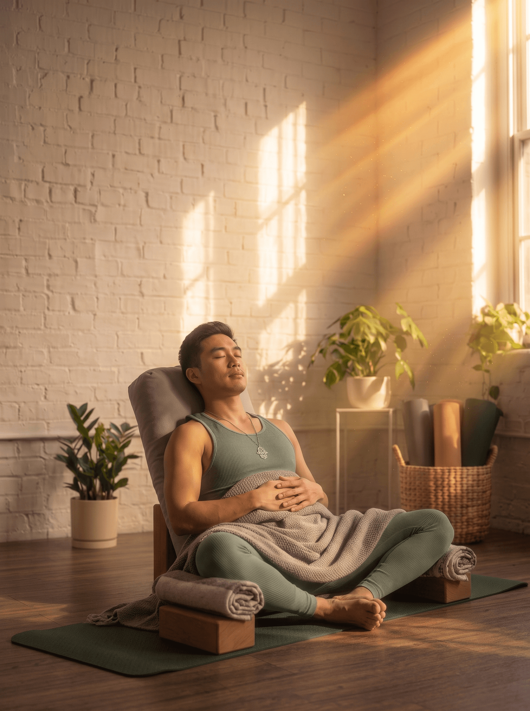 Une pratique allongée, sous une couverture